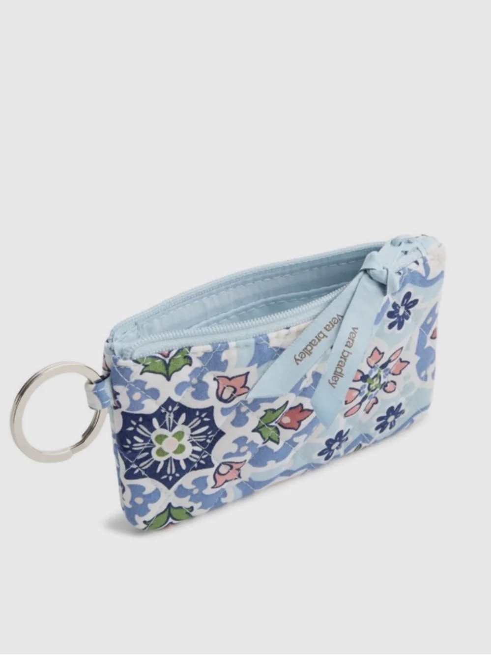 Lot of 2 Vera Bradley accessories, mini tote bag charm & zip ID case